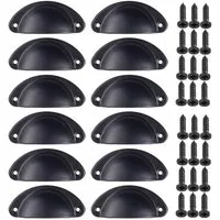 maDDma Muschelgriff 12 Muschelgriffe inkl. Schrauben 81x35mm, schwarz