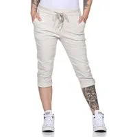 CLEO STYLE Caprihose Damen Capri 8264 34-40 Beige