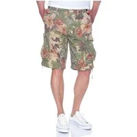 Jet Lag Cargoshorts Flower Green, Flower Blue, Hawaii Flower