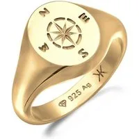 Kuzzoi Siegelring Siegelring Kompass 925 Sterling Silber