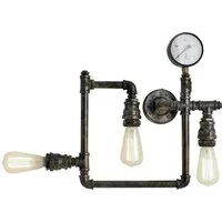 Luce Ambiente Design LED Wandleuchte, LED wechselbar, warmweiß, innen, ausgefallene Treppenhaus Industrial Rohr Lampe flach Rost, 46cm