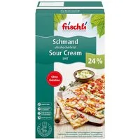 frischli Milch, Frischli Schmand cremig ohne Gelatine mild im Geschmack 1000ml