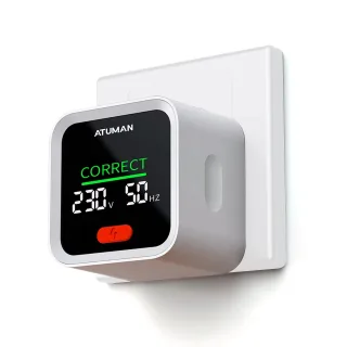 ATuMan ST2 Socket Tester Smart Plug Analyzer LCD Display Voltage Tester GFCI Test Electrical Wiring Checker 90-250V Univ