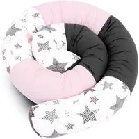 Amilian Nestchenschlange Bettschlange 210cm - Seitenschläferkissen - Nestschlangen, gepolstert, flexibel einsetzbar, pflegeleicht, Made in EU