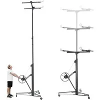 BlingBin Plattenheber Gipskarton-Heber für Trockenbaupletten und Decken: Max. 68 kg, max. 68 kg Traglast, 1er Set, 1-tlg.], Arbeitshöhe 180-470cm, Arbeitshöhe 180-470 cm, 60° Neigung für einfachen Transport