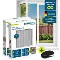 Hoberg Insektenschutz-Fensterrahmen Fenster-Fliegengitter mit innovativer Magnetbefestigung, (2-St), Fliegennetz bis 150x130cm individuell zuschneidbar