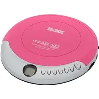 ROXX PCD-501 pink CD-Player (Tragbarer MP3-CD-Player mit Anti-Schock, LCD-Display, inkl Kopfhörer)