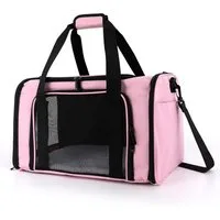 CALIYO Tiertransporttasche Hundetasche Transportbox, Atmungsaktive und Faltbare Hundebox Katzen bis 6,00 kg, mit Verstellbarem Schultergurt Katzentransportkäfig mit Plüschmatratze