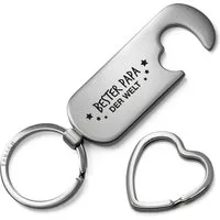 FABACH Schlüsselanhänger Flaschenöffner und Gravur - Bester Papa der Welt - Geschenk Vatertag