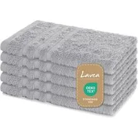 Lavea Gästehandtuch 5er Set Gästehandtücher, Elena Frottee, 30x50 cm Gästetuch, 100% Baumwolle (5er Set), 500 g/m² Frottier, weich & saugstark, pflegeleicht