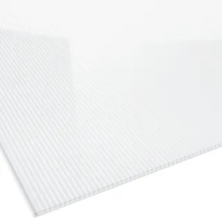Polycarbonat Doppelstegplatte | 2ND LIFE LINE | 10 mm | Breite 1050 mm | glasklar