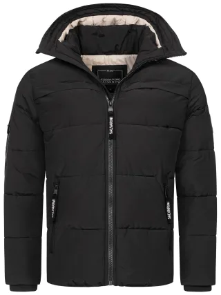Alessandro Salvarini Herren Winter Steppjacke AS-334 mit gefütterter Kapuze