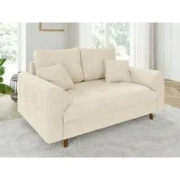 S-Style Möbel 2-Sitzer Sofa Kristian mit Braun Holzfüßen aus Chenille-Stoff, mit Wellenfederung