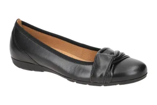 Gabor 04.165 Damen Ballerinas Slipper Schwarz Wedge Keilabsatz Hovercraft Gum...