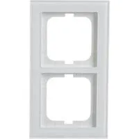 Rahmen zwei-fach, Designlinie Busch-axcent pur, Glas, glänzend, Schutzart IP20 weiß (glänzend), Retail