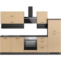 KOCHSTATION Küchenzeile KS-Frieda Breite 280 cm, wahlweise mit E-Geräten, mit 38mm starker Arbeitsplatte