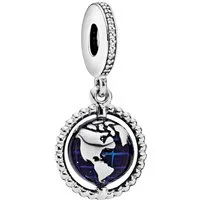 Pandora Charm-Einhänger 798021CZ*, Globus, Himmelskörper, Erde, Zirkonia