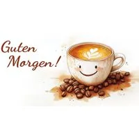 Levandeo® Wandbild, Wandbild 40x20cm Guten Morgen Kaffee Spruch Wandschild Küche