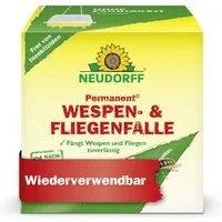 Neudorff Insektenfalle Permanent Wespen- und Fliegen Lockstation, wiederverwendbar, 1 Stück, flexibel aufstell- oder aufhängbar mit Füllstandskontrolle