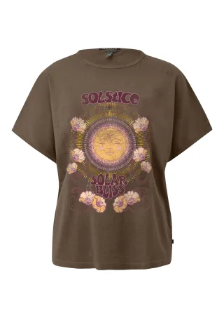 qs - T-Shirt braun/mehrfarbig - Gr. - L