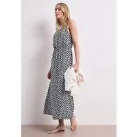 STREET ONE Midikleid Sommerkleid mit Zick-Zack-Muster