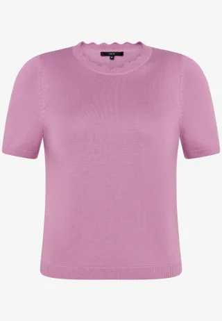 zero - Kurzarmpullover mit Wellensaum smoky grape - Gr. - 42