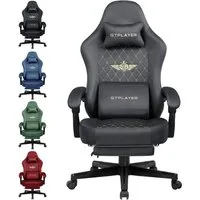 GTPLAYER Gaming-Stuhl Stoff Gaming Chair Ergonomisch Bürostuh PC Stuhl, 150kg Belastbarkeit, Schreibtischstuh mit Federsitzkissen und Fußstütze