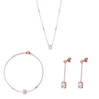 Orphelia 'Elodie' Damen-Set aus 925er Sterlingsilber: Kette + Armband + Ohrringe – Rosé SET-7419