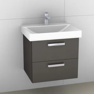 Artiqua 413 Waschtischunterschrank für Xeno 2 500530 (ehem. 127060) Stahlgrau Metallic, 413-WU2L-K12 413-WU2L-K128-7141-88