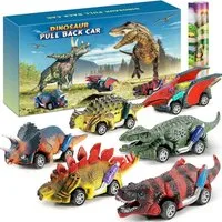 Ophy Spielzeug-Auto 6-teiliges Dinosaurier-Spielzeugauto-Set mit Spielmatte – Dino-Autos, für Kinder ab 2–3 Jahren – ideales Geschenk für Jungen & Mädchen