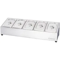 COZZE Elektrogrill COZZE Pizza Topping Station Edelstahl Zutatenbehälter mit Deckel