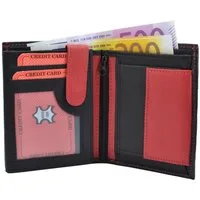Geldbörse Geldbörse Nappa-Leder Kombibörse schwarz/rot (1-tlg)