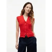 Tommy Hilfiger Strickweste MID GG CABLE VEST CARDI Baumwolle, mit Zopfstrickmuster
