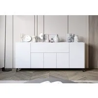 Home affaire Sideboard SIDEBOARD PHUKET II, Stilvolle, grifflose kommode, Breite 180cm, Mit 5 Türen, 1 Klappe, 7 Fächern und höhenverstellbaren Einlegeböden