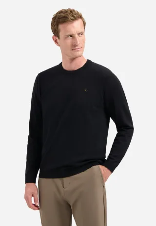 No Excess - Pullover Crewneck 2 Coloured Melange Black - Gr. - M