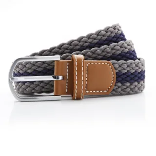 Asquith & Fox Herren Zwei-Farben-Streifen Geflochtenem Stretch-Gürtel (Schiefer/Navy)