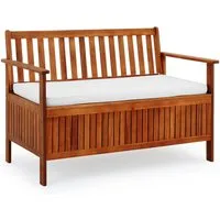 Casaria Gartenbank, Sitzbank inkl. Auflage 320kg Belastbar Garten Holzbank Akazie