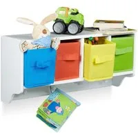 relaxdays Regal-Set Kinder Wandregal mit Kleiderhaken ALBUS