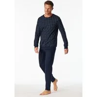 Schiesser Pyjama Fine Interlock mit Rundhalsausschnitt, langärmelig, Baumwolle