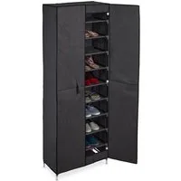 relaxdays Stoffschrank Schuhschrank Stoff 30 Paar Schuhe Anthrazit