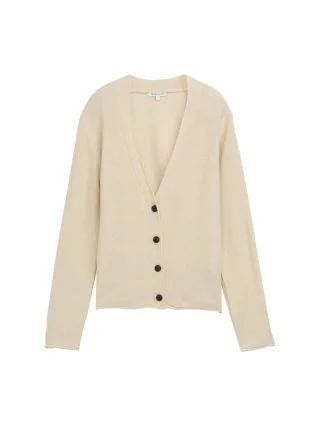 Tom Tailor - Cardigan mit Knopfleiste beige - Gr. - S