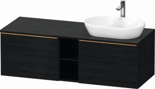 Duravit D-Neo Konsolenwaschtischunterbau wandhängend Eiche Schwarz Matt 1400x550x459 mm - DE4950R041 DE4950R04160000