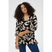 KAFFE Curve Langarmbluse Langarm-Bluse KCtrine Große Größen