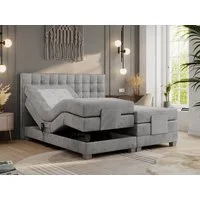MKS MÖBEL Boxspringbett ELECTRO (Set, Packung, Multipocket-Matratzen, T30-Schaum, Elektrische Matratzenverstellung), Elektrisch verstellbare, Doppelbett mit Kopfteil, Topper T25/Visco