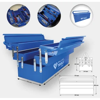 Brilliant Tools Metall-Werkzeugkasten, klappbar - BT150800