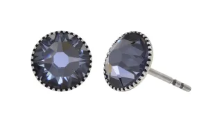 konplott - Ohrstecker - Black Jack grau/blau