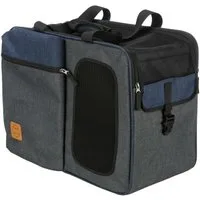 TRIXIE Tiertransporttasche Rucksack & Tasche Tara 2 in 1 - grau/blau - 25 × 38 × 50 cm