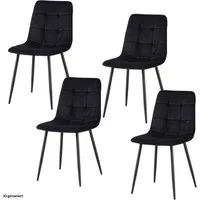 HTI-Living Polsterstuhl Esszimmerstuhl 4er Set Schwarz Mesa (Set, 4 St), Polsterstuhl Samt