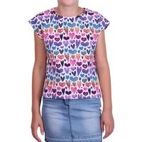 coolismo T-Shirt mit Herzchen-Motiv Kurzarm, bedruckt, Rundhalsausschnitt, aus Baumwolle