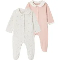 vertbaudet Schlafoverall Baby Schlafanzüge mit Bubikragen, Bio-Baumwolle